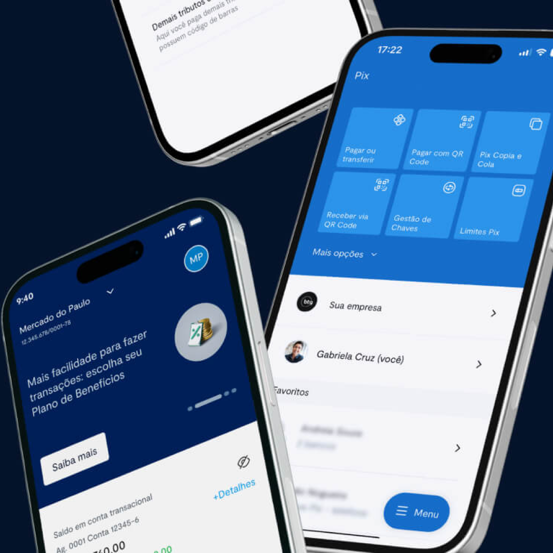 Aplicativo BTG Empresas do BTG Pactual para gestão financeira de empresas, com controle de caixa, pagamentos e crédito empresarial